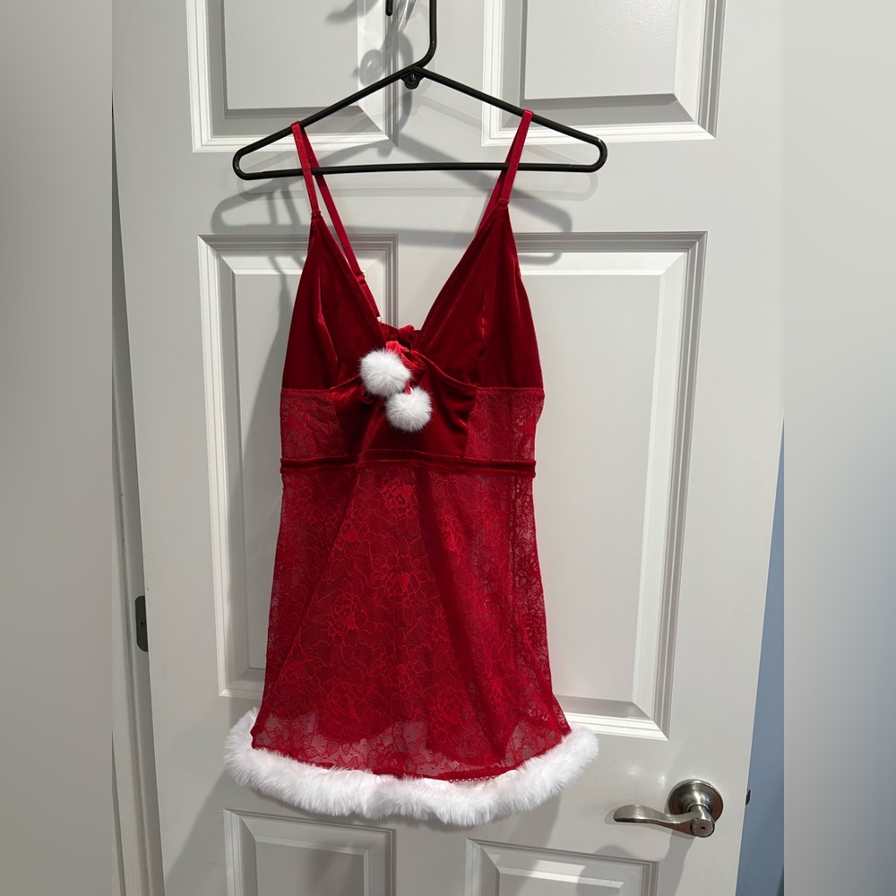 Mentionables Red Lace Holiday Lingerie,Size 14-16